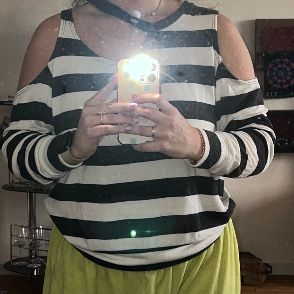 LNA striped cut out long sleeve